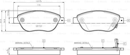 BOSCH 0 986 TB3 141 - Brake Pad Set, disc brake autospares.lv