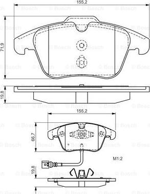 BOSCH 0 986 TB3 154 - Brake Pad Set, disc brake autospares.lv