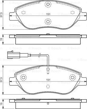 BOSCH 0 986 TB3 155 - Brake Pad Set, disc brake autospares.lv