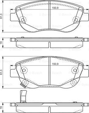 BOSCH 0 986 TB3 150 - Brake Pad Set, disc brake autospares.lv