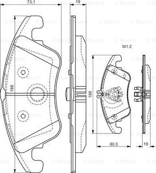 BOSCH 0 986 TB3 152 - Brake Pad Set, disc brake autospares.lv