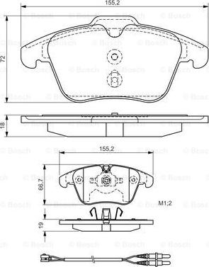 BOSCH 0 986 TB3 169 - Brake Pad Set, disc brake autospares.lv