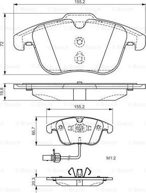 BOSCH 0 986 TB3 164 - Brake Pad Set, disc brake autospares.lv