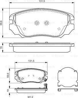 BOSCH 0 986 TB3 168 - Brake Pad Set, disc brake autospares.lv