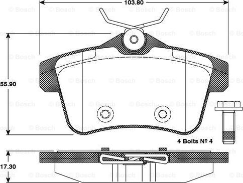 BOSCH 0 986 TB3 101 - Brake Pad Set, disc brake autospares.lv