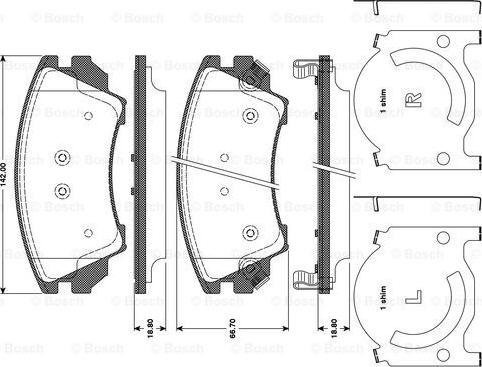 BOSCH 0 986 TB3 107 - Brake Pad Set, disc brake autospares.lv