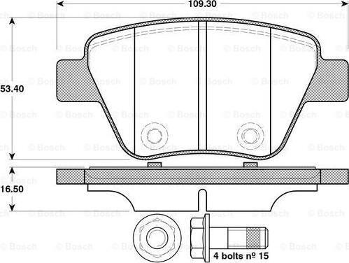 BOSCH 0 986 TB3 114 - Brake Pad Set, disc brake autospares.lv