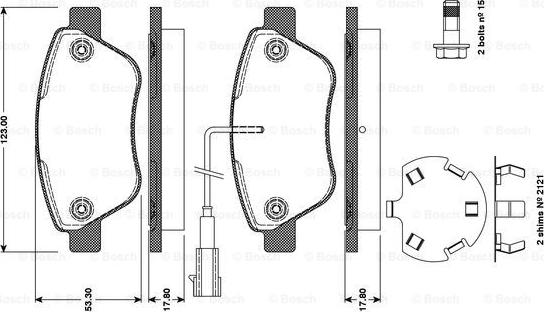 BOSCH 0 986 TB3 111 - Brake Pad Set, disc brake autospares.lv