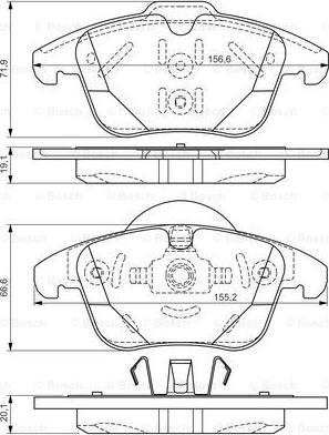 BOSCH 0 986 TB3 184 - Brake Pad Set, disc brake autospares.lv