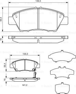 BOSCH 0 986 TB3 185 - Brake Pad Set, disc brake autospares.lv