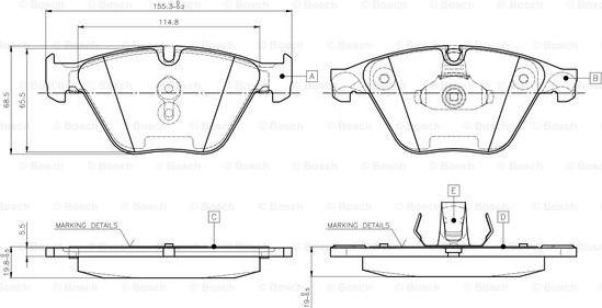 BOSCH 0 986 TB3 134 - Brake Pad Set, disc brake autospares.lv