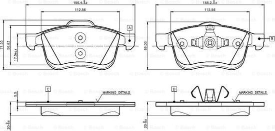 BOSCH 0 986 TB3 133 - Brake Pad Set, disc brake autospares.lv