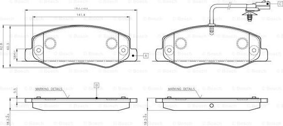 BOSCH 0 986 TB3 132 - Brake Pad Set, disc brake autospares.lv