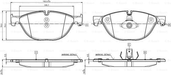 BOSCH 0 986 TB3 137 - Brake Pad Set, disc brake autospares.lv