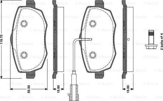 BOSCH 0 986 TB3 129 - Brake Pad Set, disc brake autospares.lv