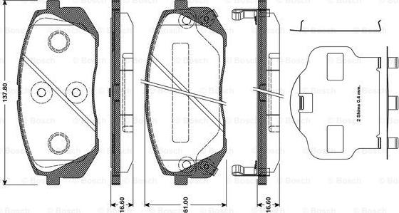 BOSCH 0 986 TB3 124 - Brake Pad Set, disc brake autospares.lv