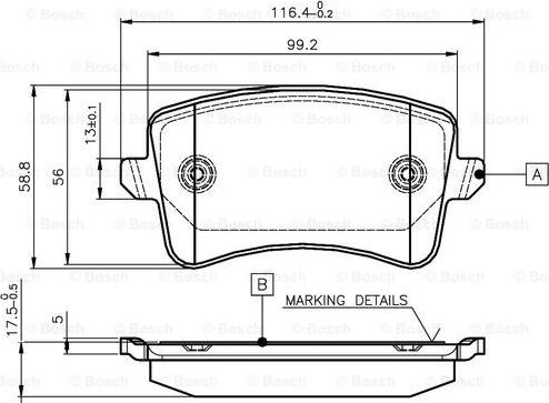 BOSCH 0 986 TB3 123 - Brake Pad Set, disc brake autospares.lv