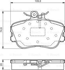 BOSCH 0 986 TB3 174 - Brake Pad Set, disc brake autospares.lv