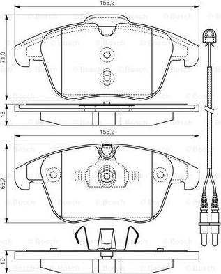 BOSCH 0 986 TB3 201 - Brake Pad Set, disc brake autospares.lv