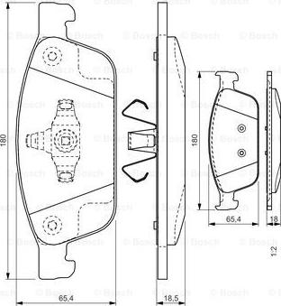 BOSCH 0 986 TB3 207 - Brake Pad Set, disc brake autospares.lv