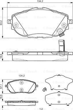 BOSCH 0 986 TB3 213 - Brake Pad Set, disc brake autospares.lv