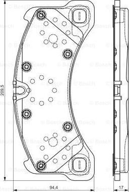 BOSCH 0 986 TB3 217 - Brake Pad Set, disc brake autospares.lv