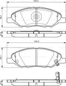 BOSCH 0 986 TB3 228 - Brake Pad Set, disc brake autospares.lv