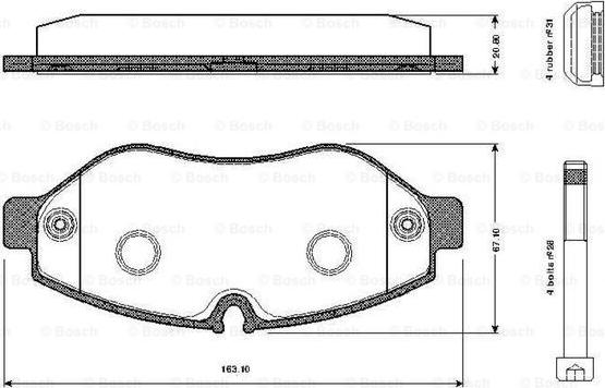 BOSCH 0 986 TB2 948 - Brake Pad Set, disc brake autospares.lv