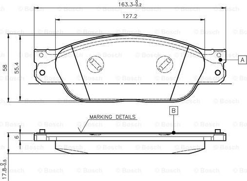 BOSCH 0 986 TB2 955 - Brake Pad Set, disc brake autospares.lv