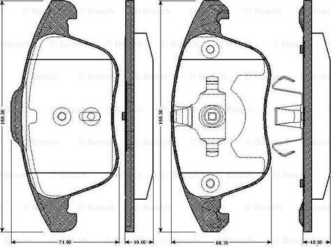 BOSCH 0 986 TB2 950 - Brake Pad Set, disc brake autospares.lv