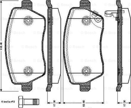 BOSCH 0 986 TB2 965 - Brake Pad Set, disc brake autospares.lv