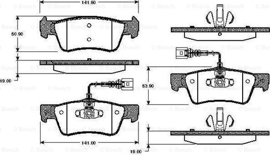 BOSCH 0 986 TB2 968 - Brake Pad Set, disc brake autospares.lv