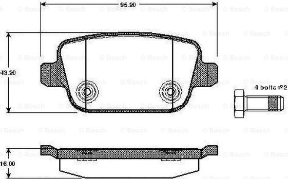 BOSCH 0 986 TB2 984 - Brake Pad Set, disc brake autospares.lv