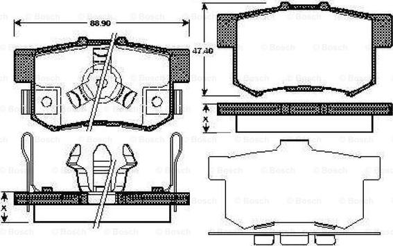 BOSCH 0 986 TB2 985 - Brake Pad Set, disc brake autospares.lv