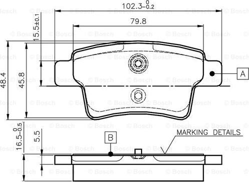 BOSCH 0 986 TB2 980 - Brake Pad Set, disc brake autospares.lv