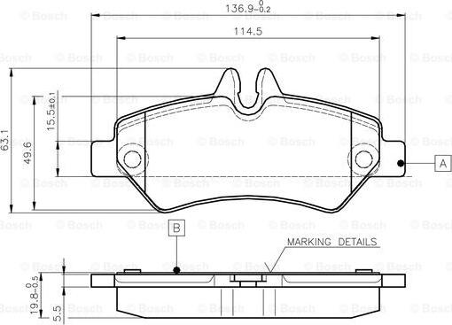 BOSCH 0 986 TB2 981 - Brake Pad Set, disc brake autospares.lv