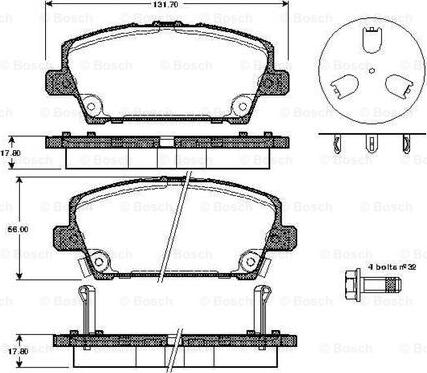 BOSCH 0 986 TB2 934 - Brake Pad Set, disc brake autospares.lv