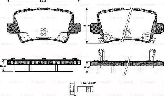 BOSCH 0 986 TB2 974 - Brake Pad Set, disc brake autospares.lv