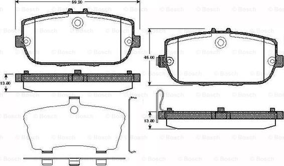 BOSCH 0 986 TB2 970 - Brake Pad Set, disc brake autospares.lv