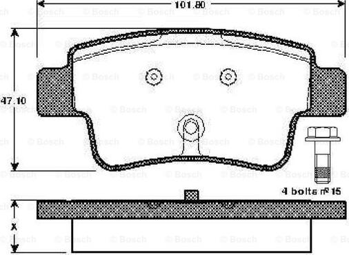 BOSCH 0 986 TB2 973 - Brake Pad Set, disc brake autospares.lv