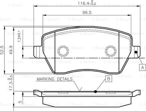 BOSCH 0 986 TB2 448 - Brake Pad Set, disc brake autospares.lv