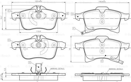 BOSCH 0 986 TB2 459 - Brake Pad Set, disc brake autospares.lv