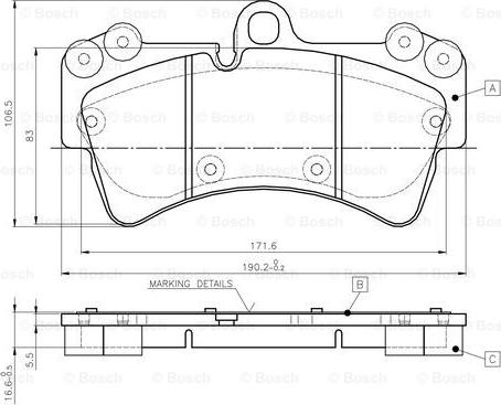 BOSCH 0 986 TB2 455 - Brake Pad Set, disc brake autospares.lv