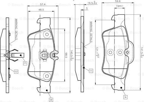 BOSCH 0 986 TB2 451 - Brake Pad Set, disc brake autospares.lv