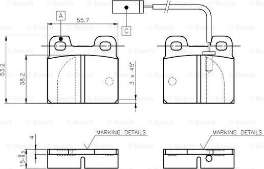 BOSCH 0 986 TB2 469 - Brake Pad Set, disc brake autospares.lv