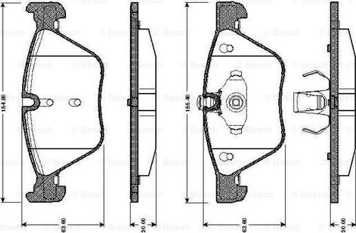 BOSCH 0 986 TB2 466 - Brake Pad Set, disc brake autospares.lv