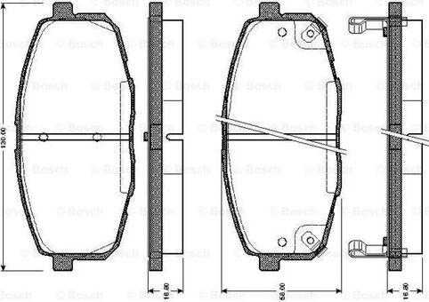 BOSCH 0 986 TB2 460 - Brake Pad Set, disc brake autospares.lv