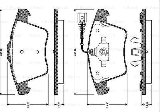 BOSCH 0 986 TB2 462 - Brake Pad Set, disc brake autospares.lv