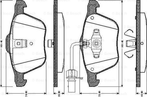 BOSCH 0 986 TB2 405 - Brake Pad Set, disc brake autospares.lv