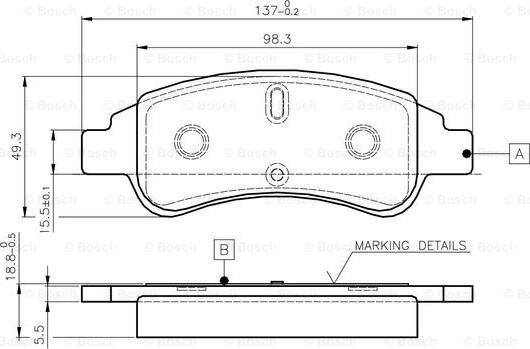 BOSCH 0 986 TB2 408 - Brake Pad Set, disc brake autospares.lv